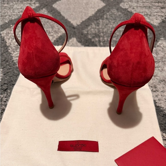 Valentino Red Ankle Strap Heels - Picture 4 of 8
